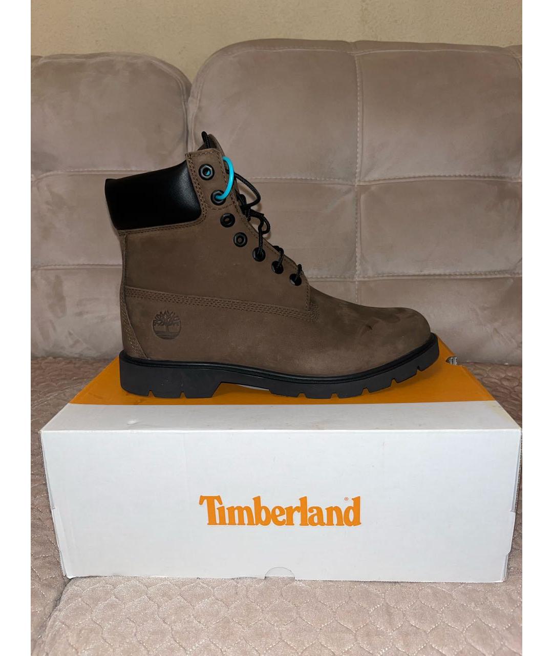 TIMBERLAND Коричневые нубуковые высокие ботинки, фото 5