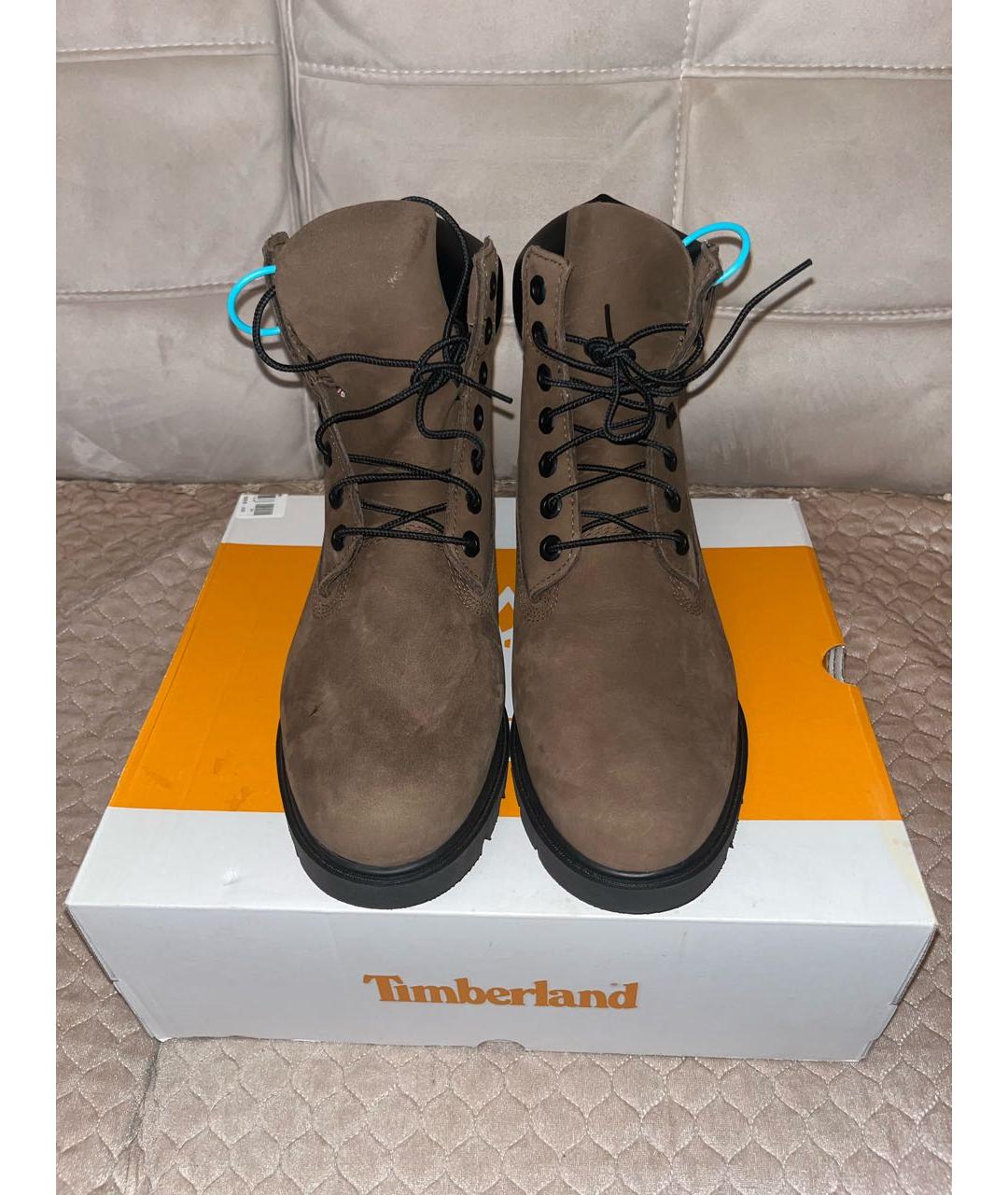 TIMBERLAND Коричневые нубуковые высокие ботинки, фото 2