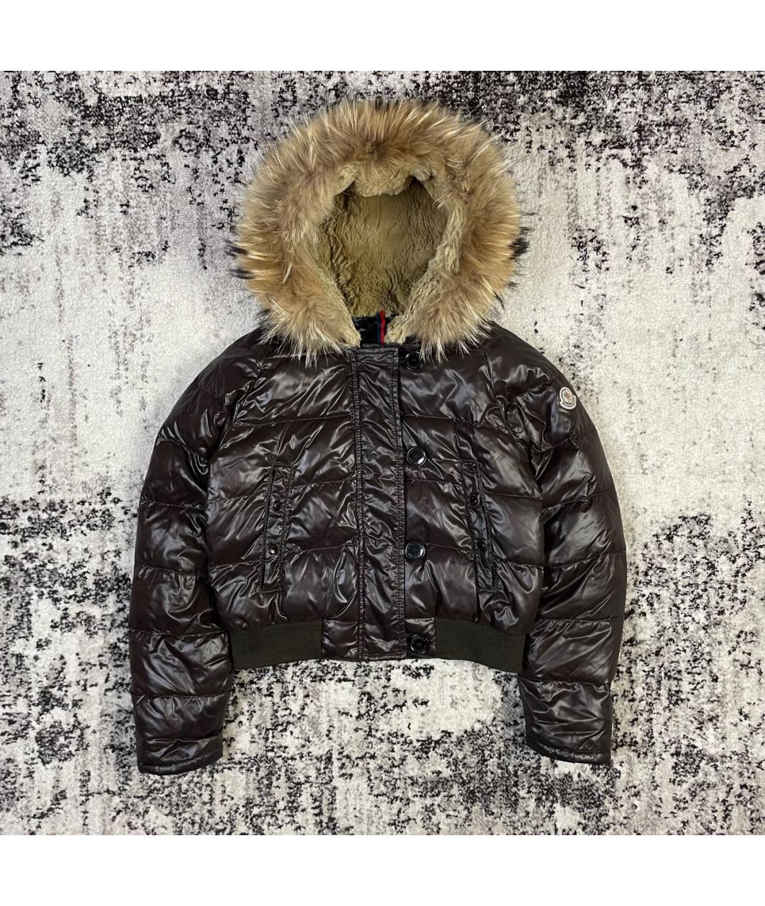 MONCLER Коричневый пуховик, фото 9