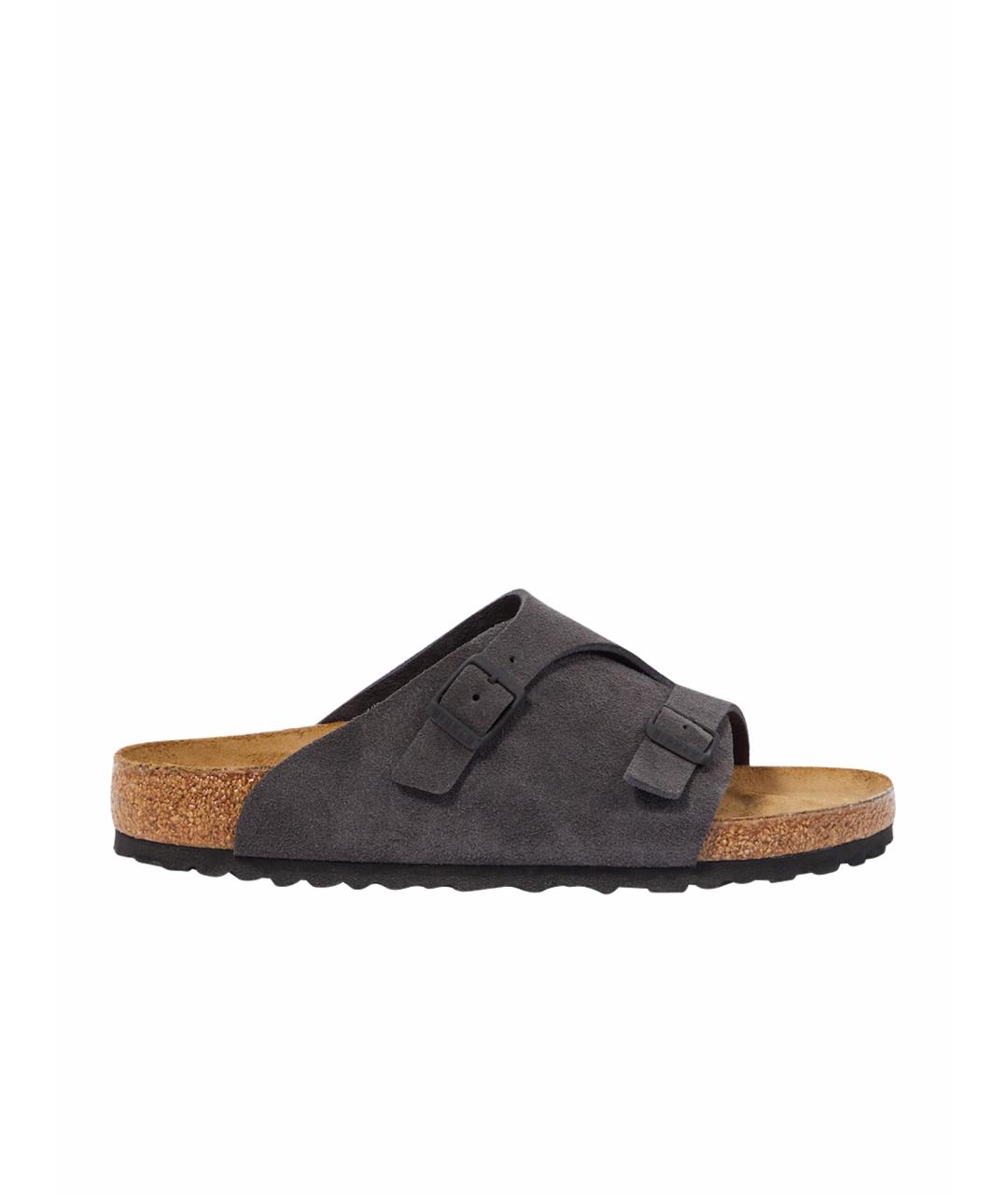 BIRKENSTOCK Серые замшевые сандалии, фото 1