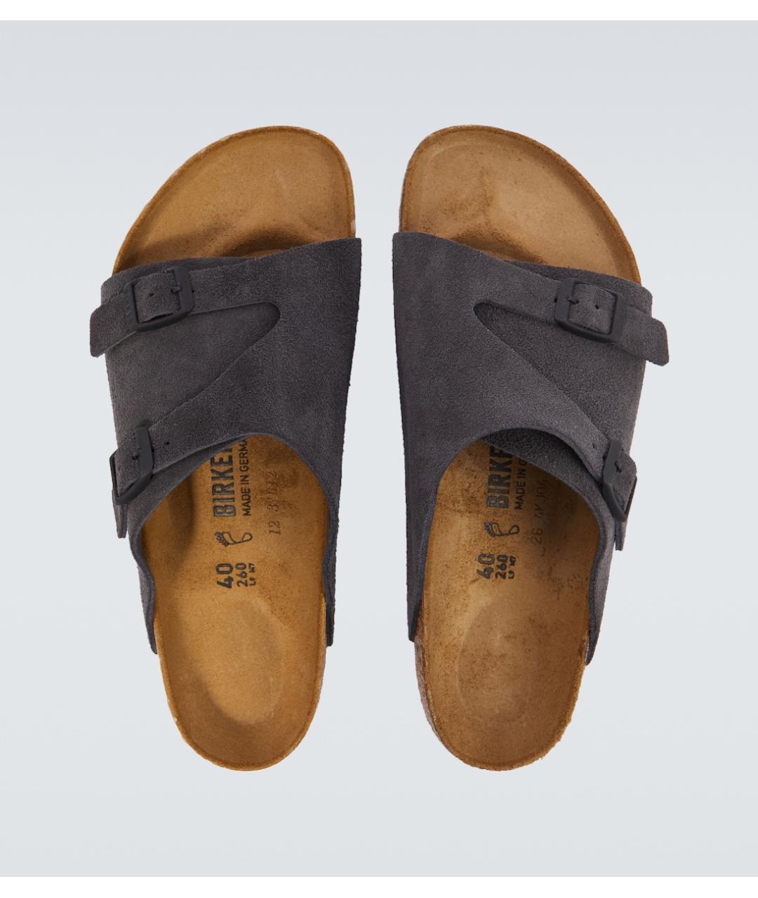 BIRKENSTOCK Серые замшевые сандалии, фото 3