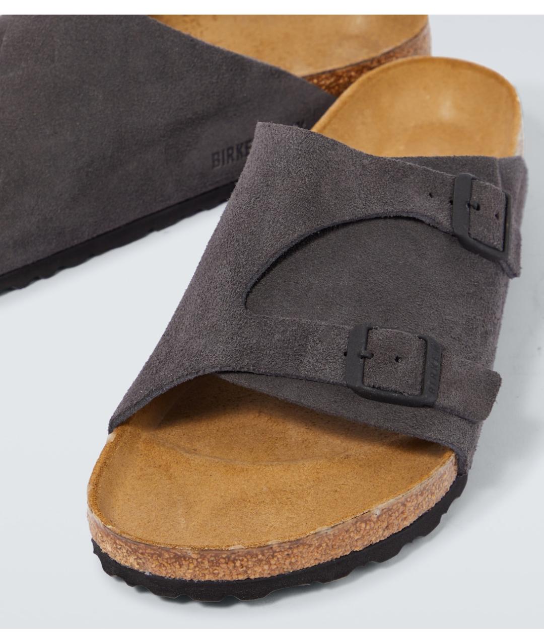 BIRKENSTOCK Серые замшевые сандалии, фото 2