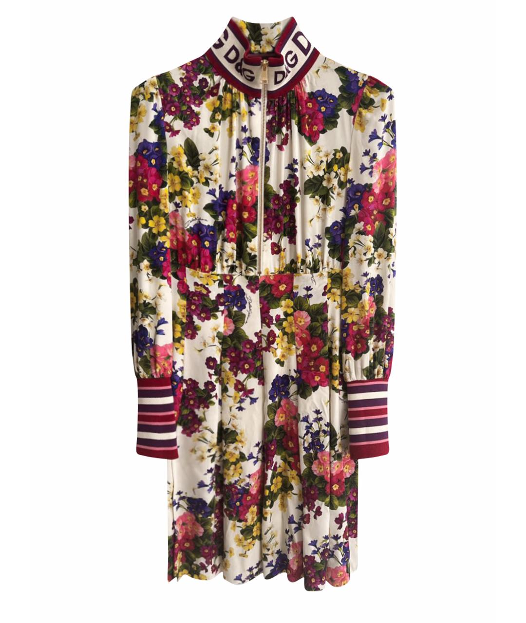 DOLCE&GABBANA Мульти шелковое повседневное платье, фото 1