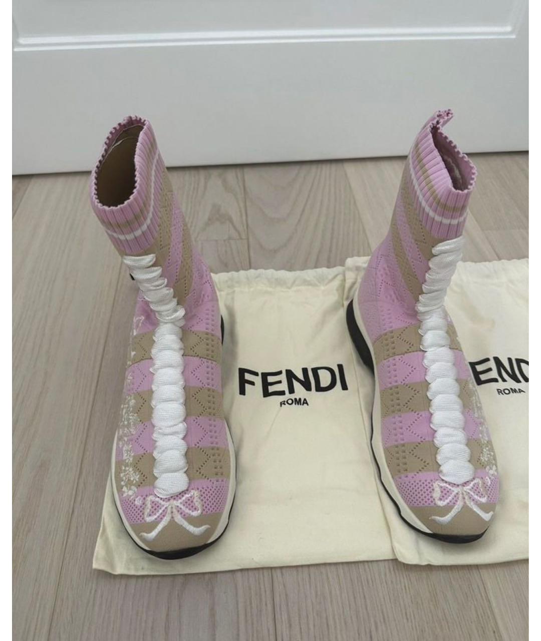 FENDI Розовые кроссовки, фото 2