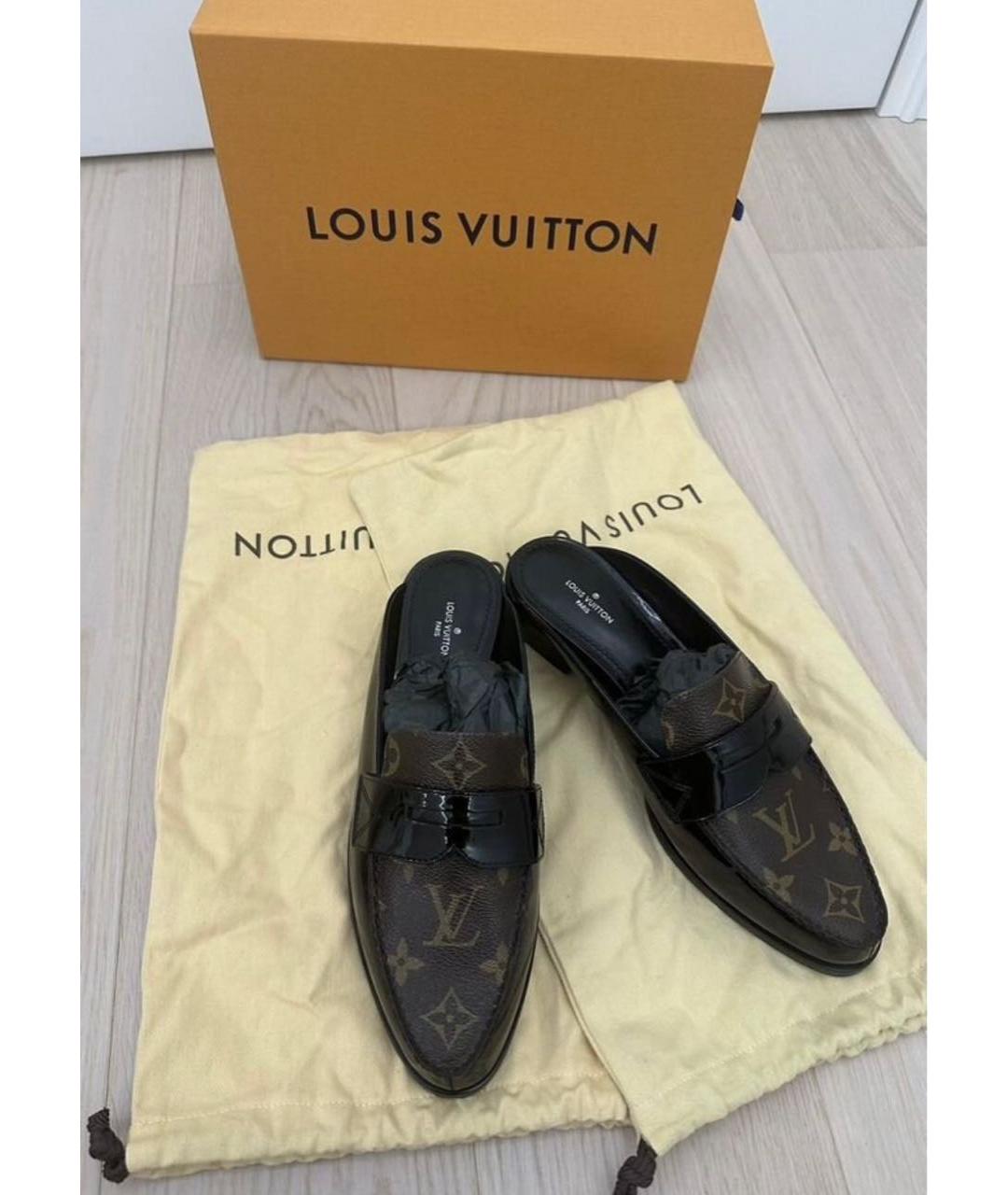 LOUIS VUITTON Черные мюли, фото 2