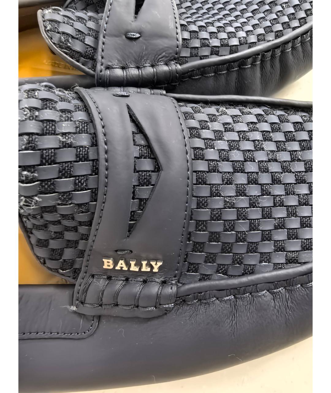 BALLY Антрацитовые кожаные мокасины, фото 5