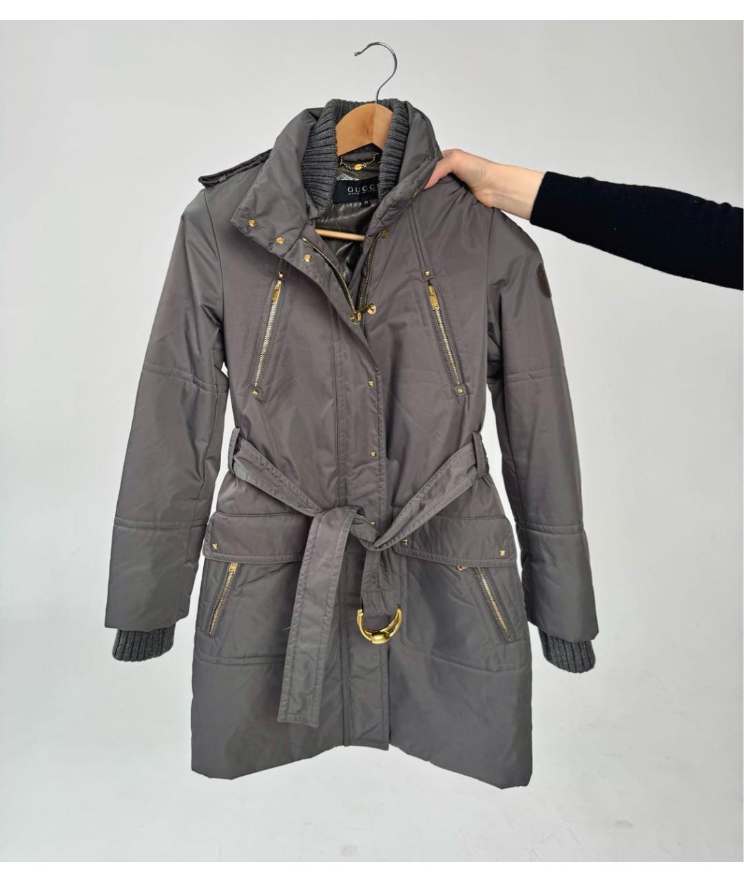 GUCCI Хаки полиамидовая куртка, фото 9