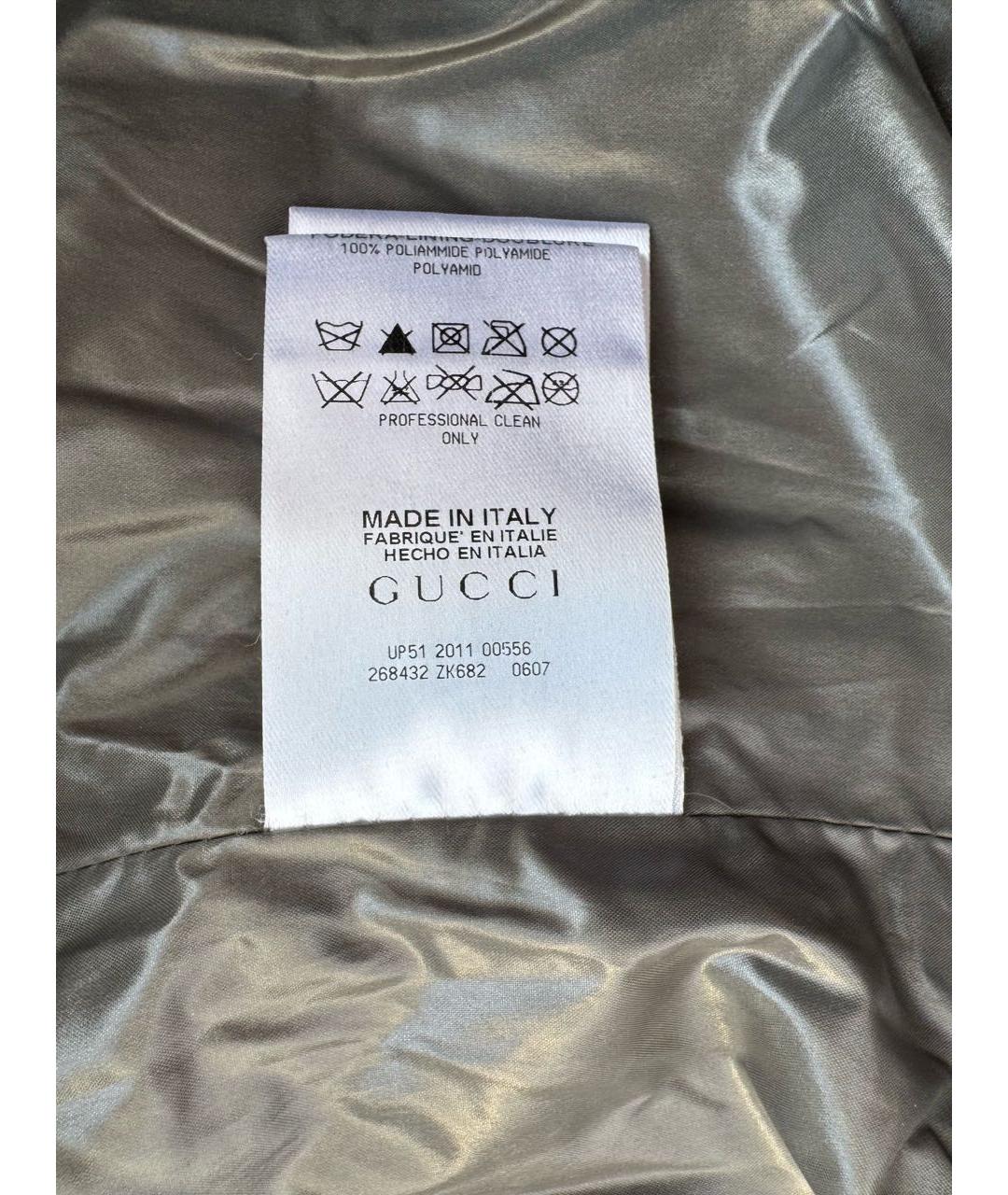 GUCCI Хаки полиамидовая куртка, фото 7