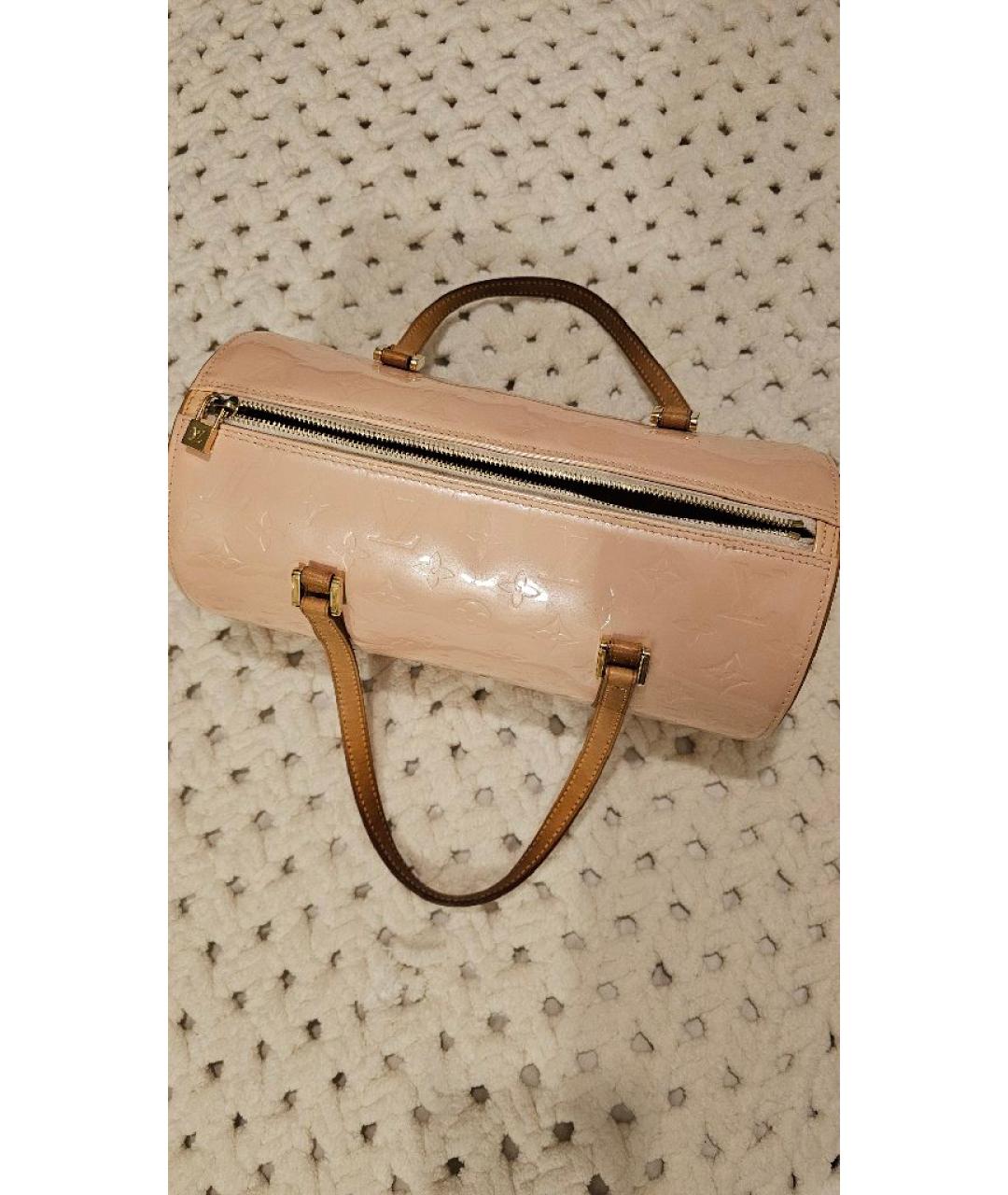 LOUIS VUITTON Бежевая кожаная сумка с короткими ручками, фото 7