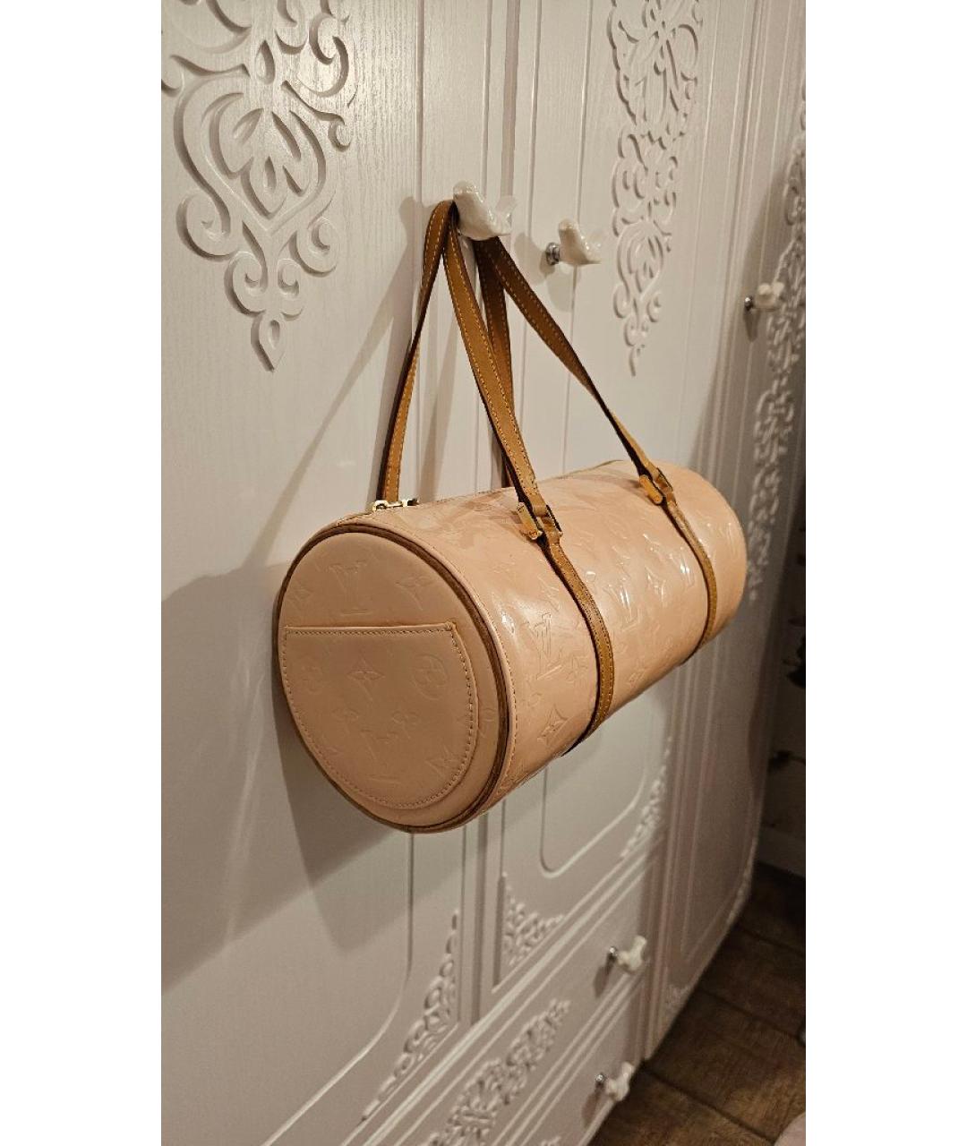 LOUIS VUITTON Бежевая кожаная сумка с короткими ручками, фото 2