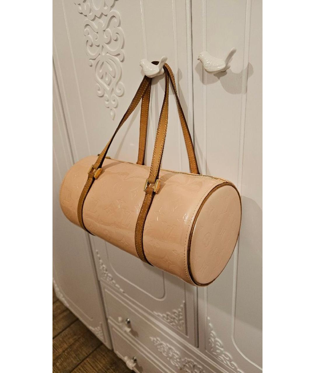 LOUIS VUITTON Бежевая кожаная сумка с короткими ручками, фото 5