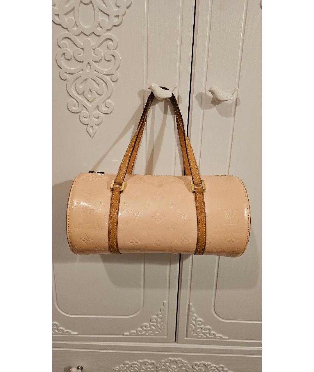 LOUIS VUITTON Бежевая кожаная сумка с короткими ручками, фото 10