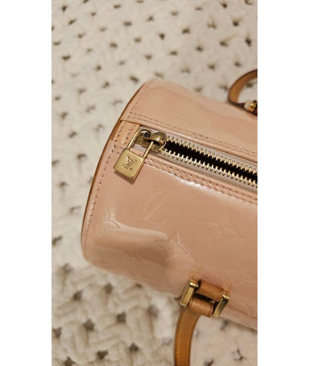 LOUIS VUITTON Бежевая кожаная сумка с короткими ручками, фото 8