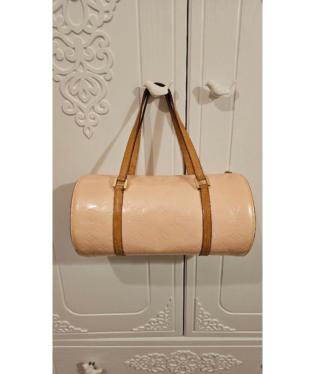 LOUIS VUITTON Бежевая кожаная сумка с короткими ручками, фото 3