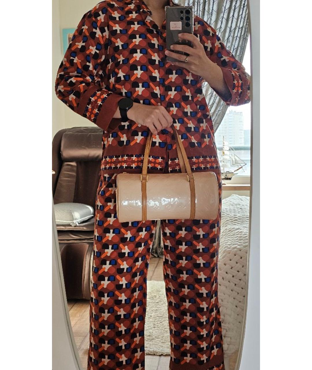 LOUIS VUITTON Бежевая кожаная сумка с короткими ручками, фото 9