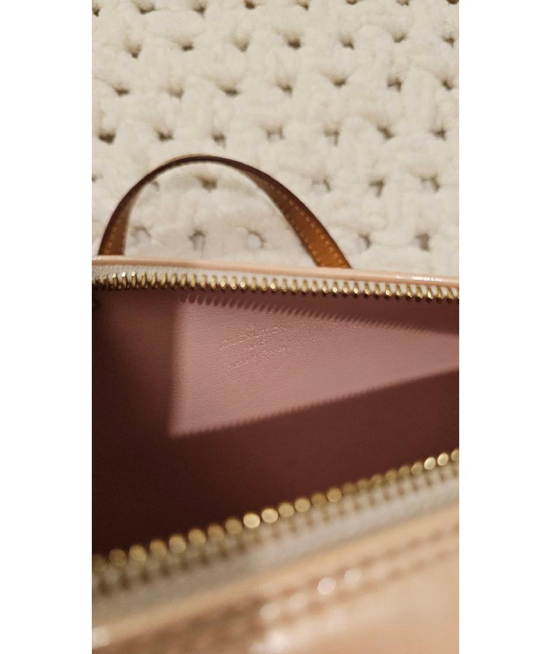 LOUIS VUITTON Бежевая кожаная сумка с короткими ручками, фото 4