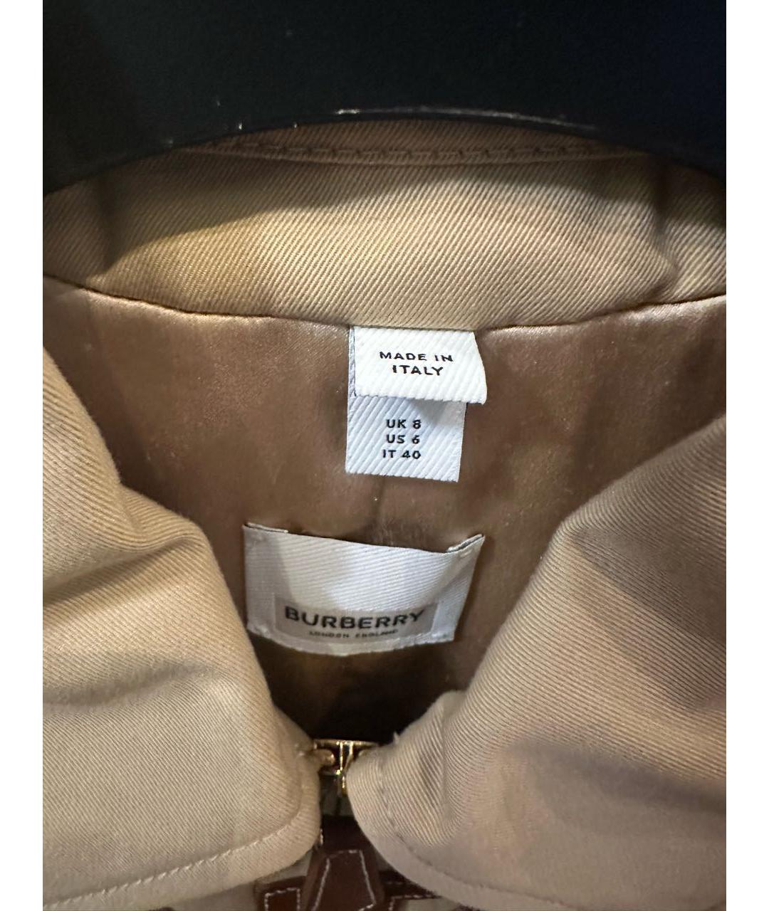 BURBERRY Бежевая хлопковая куртка, фото 3