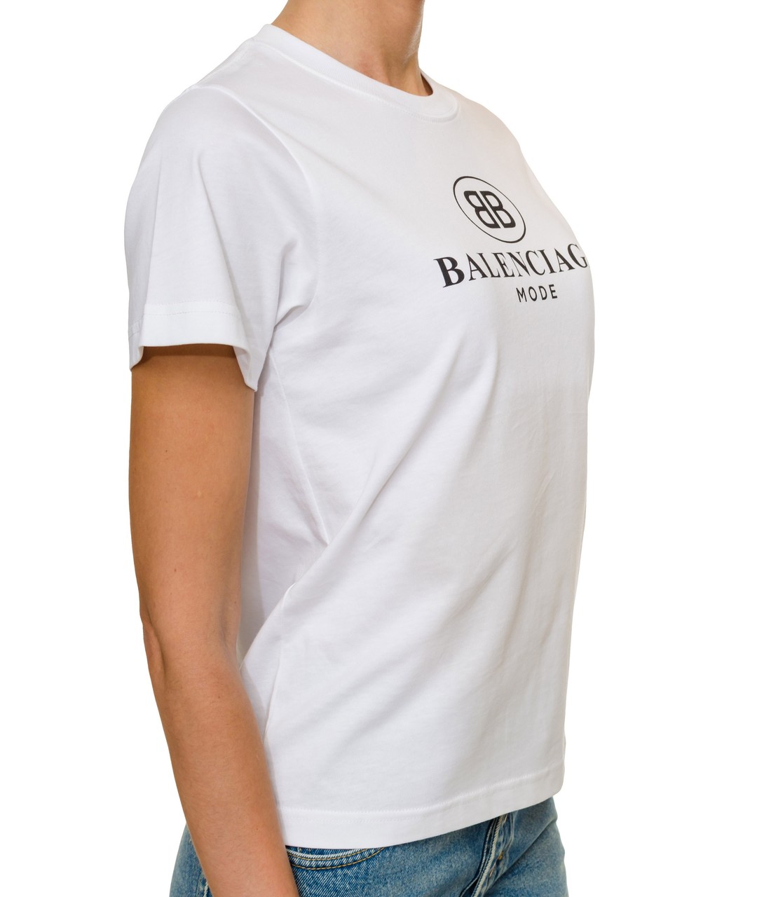 BALENCIAGA Белая хлопковая футболка, фото 4