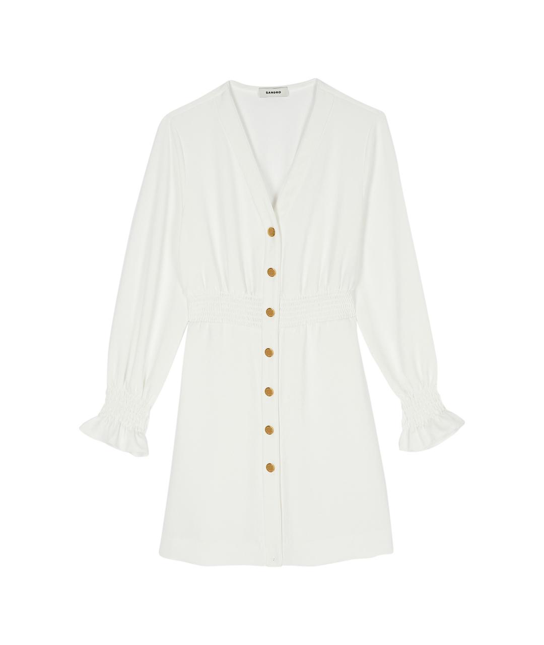 SANDRO Белое полиэстеровое повседневное платье, фото 1
