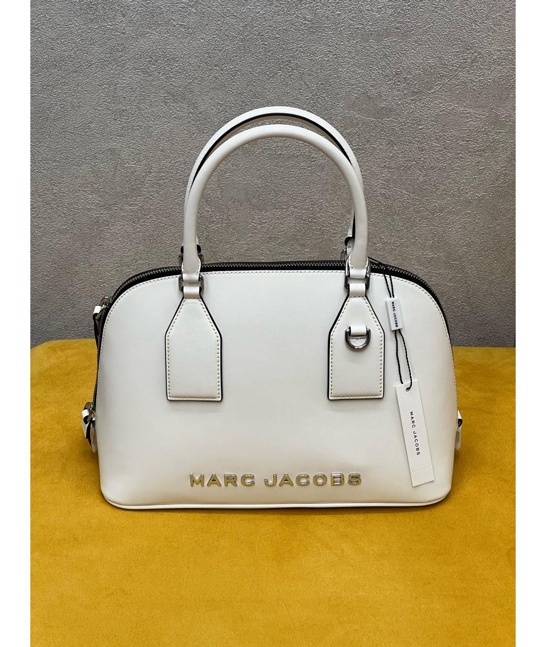 MARC JACOBS Белая кожаная сумка с короткими ручками, фото 9