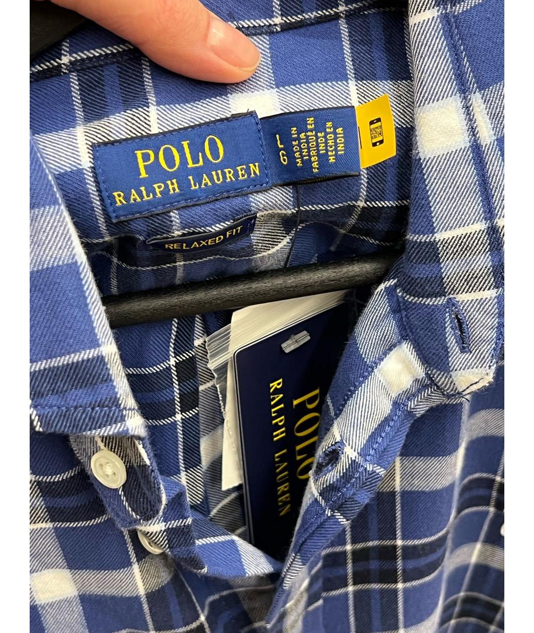 POLO RALPH LAUREN Синяя хлопковая рубашка, фото 3