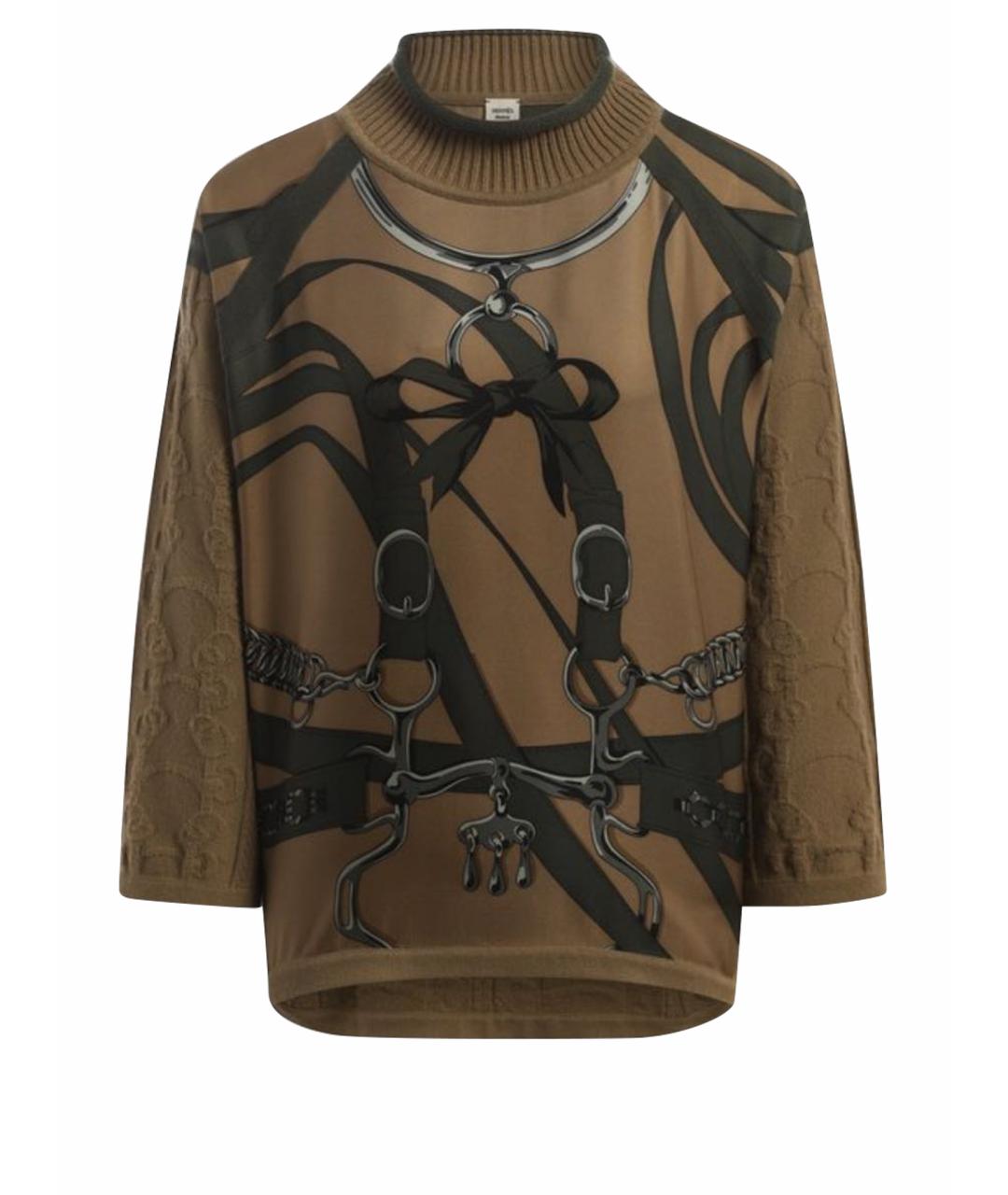 HERMES Коричневый джемпер / свитер, фото 1