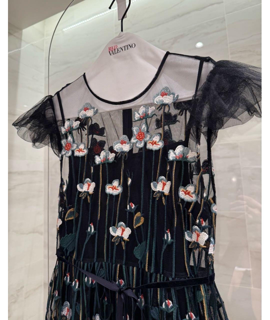 RED VALENTINO Черное полиэстеровое вечернее платье, фото 5