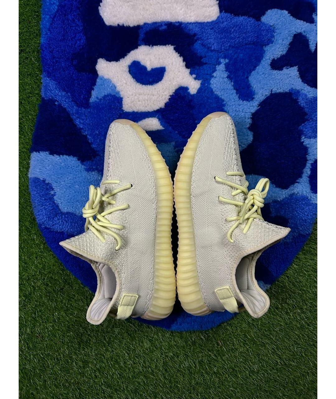 ADIDAS YEEZY Зеленые текстильные низкие кроссовки / кеды, фото 7