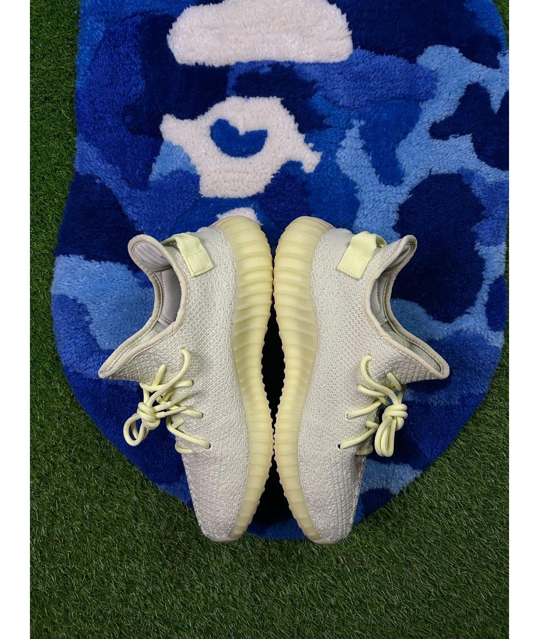 ADIDAS YEEZY Зеленые текстильные низкие кроссовки / кеды, фото 4