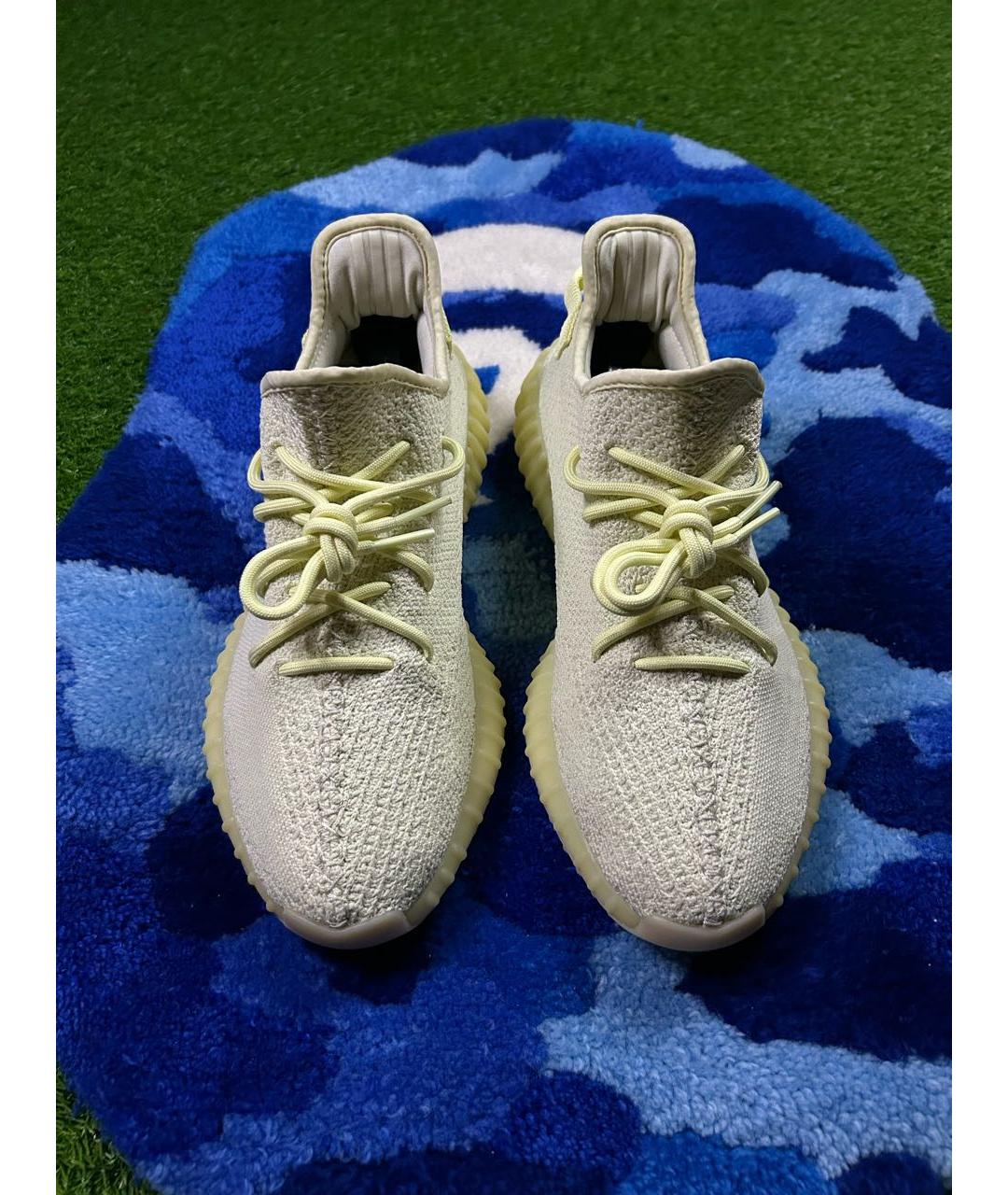 ADIDAS YEEZY Зеленые текстильные низкие кроссовки / кеды, фото 3