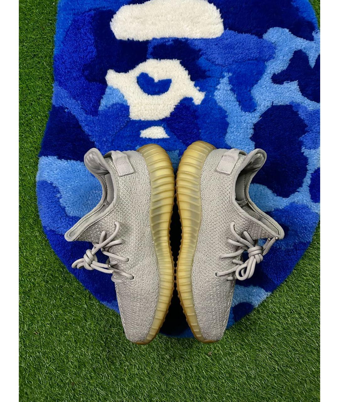 ADIDAS YEEZY Бежевые текстильные низкие кроссовки / кеды, фото 4