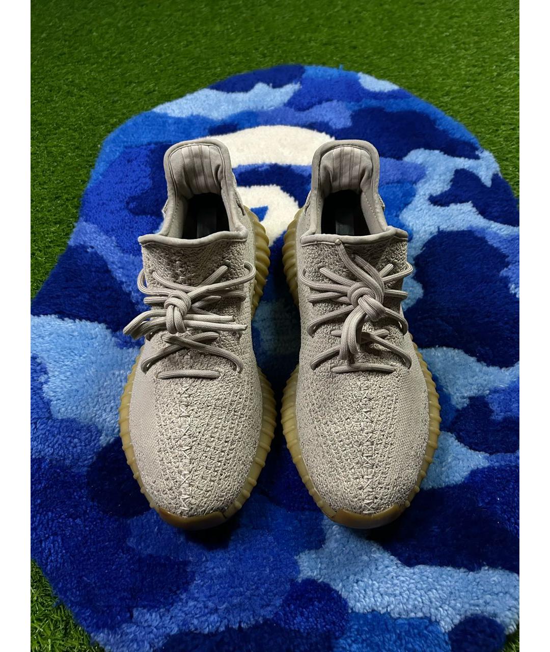 ADIDAS YEEZY Бежевые текстильные низкие кроссовки / кеды, фото 3