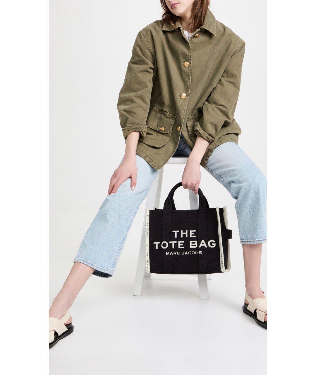 MARC JACOBS Черная тканевая сумка тоут, фото 5