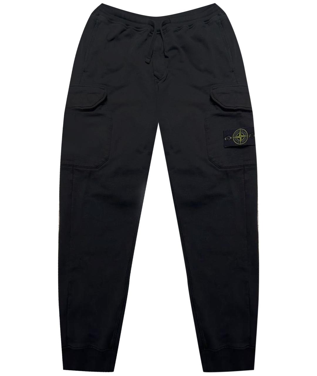 STONE ISLAND Черные хлопковые повседневные брюки, фото 1