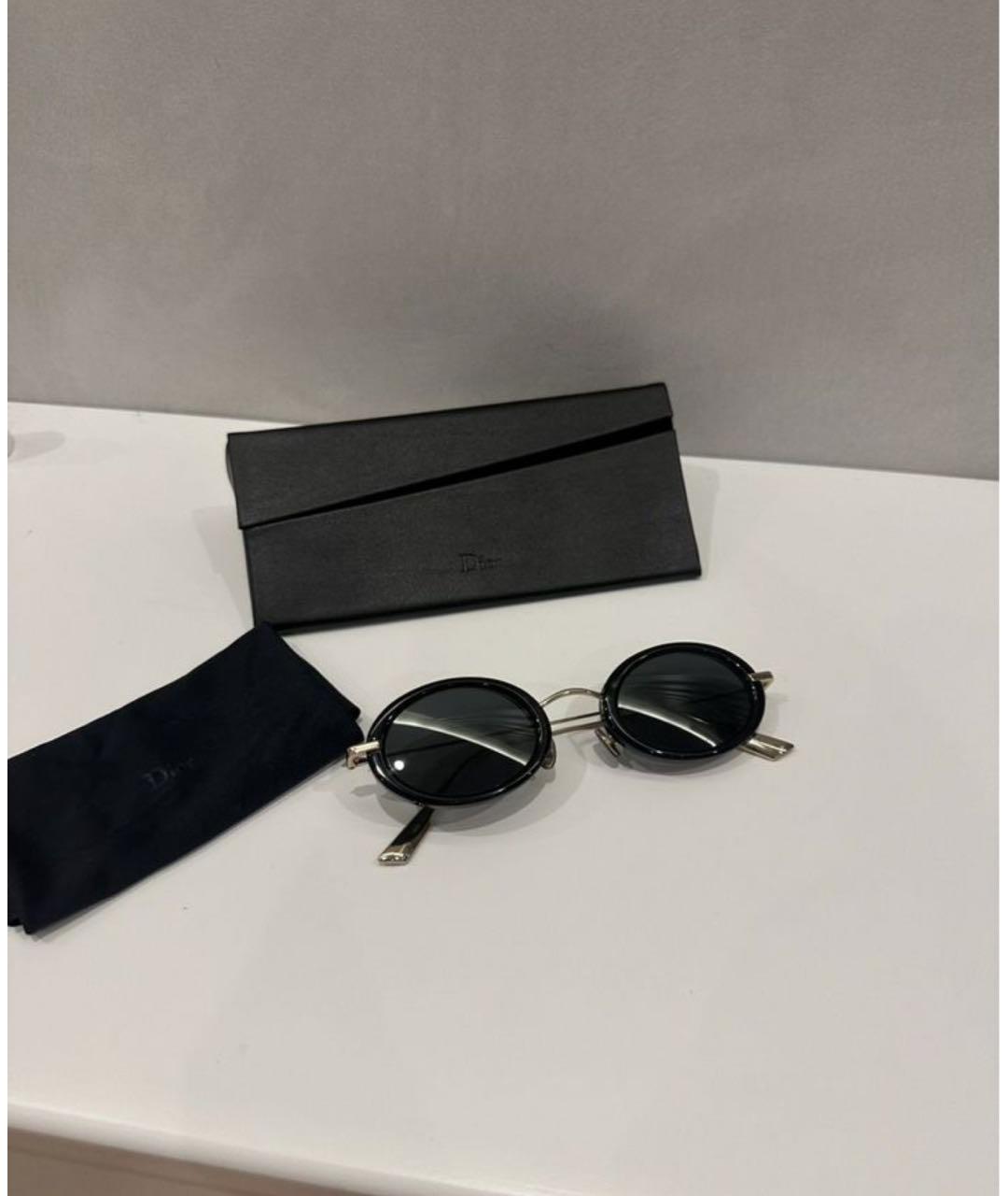CHRISTIAN DIOR Черные металлические солнцезащитные очки, фото 3