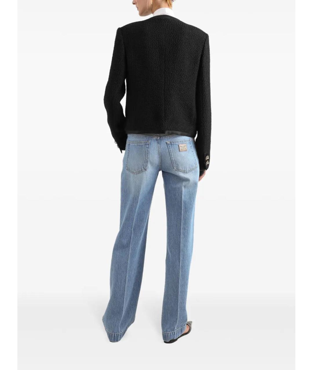 DOLCE&GABBANA Голубые хлопковые прямые джинсы, фото 3