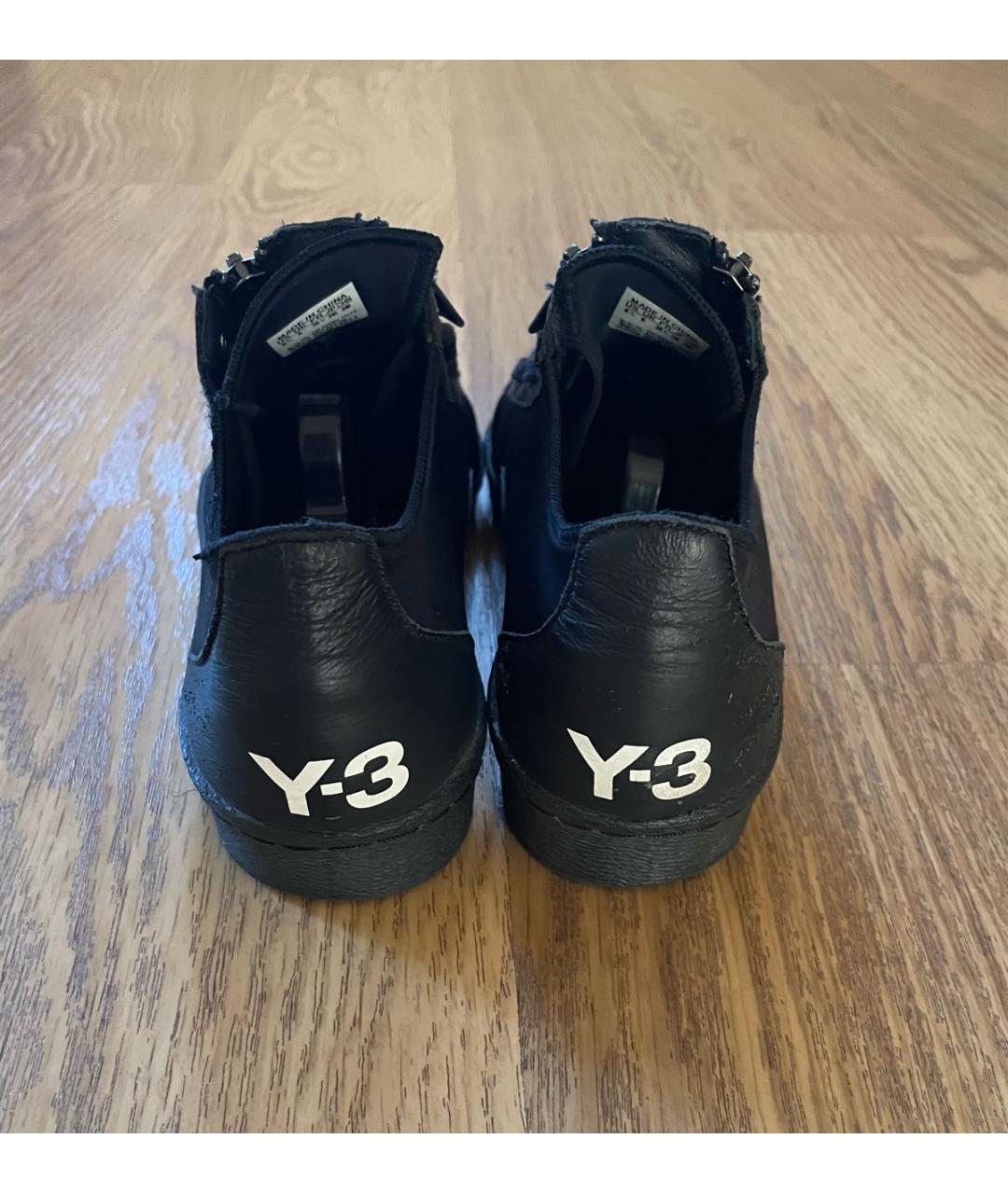 Y-3 Черные низкие кроссовки / кеды, фото 4