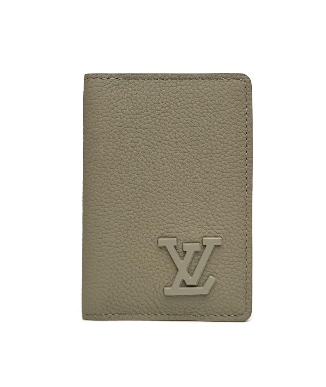 LOUIS VUITTON Бежевый кожаный кардхолдер, фото 1