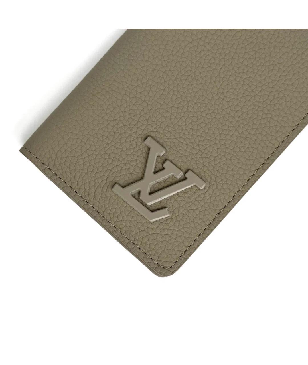 LOUIS VUITTON Бежевый кожаный кардхолдер, фото 4