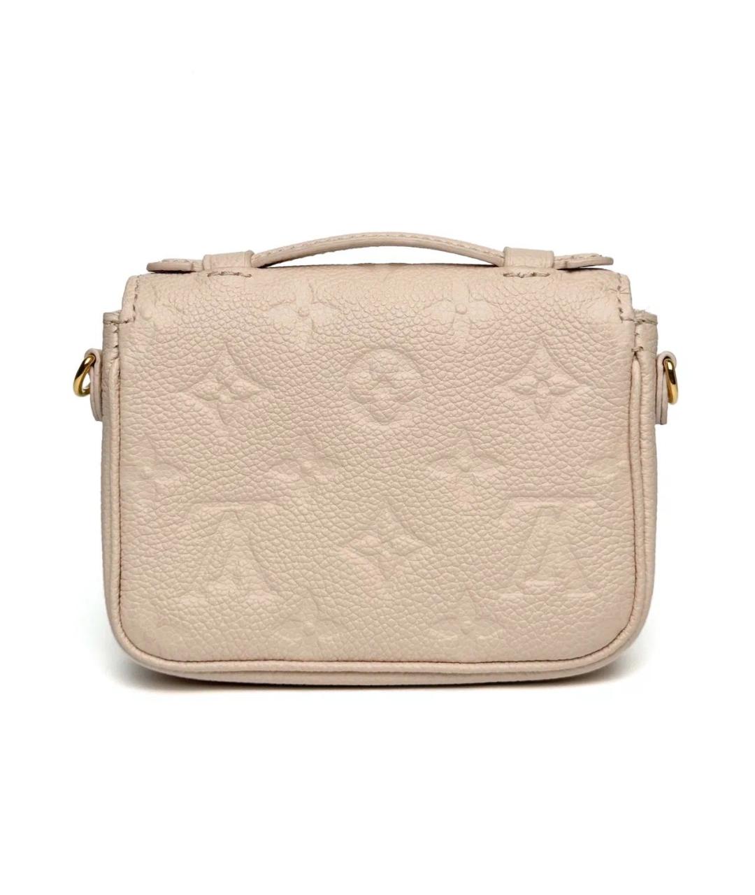 LOUIS VUITTON Бежевая кожаная сумка с короткими ручками, фото 2