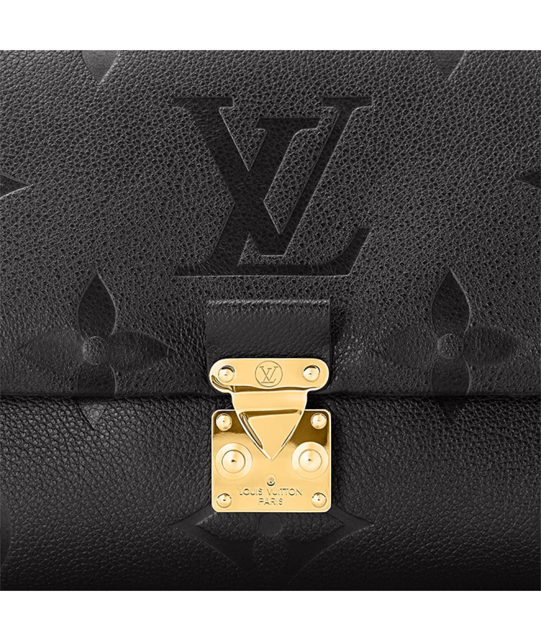 LOUIS VUITTON Черная кожаная сумка через плечо, фото 5