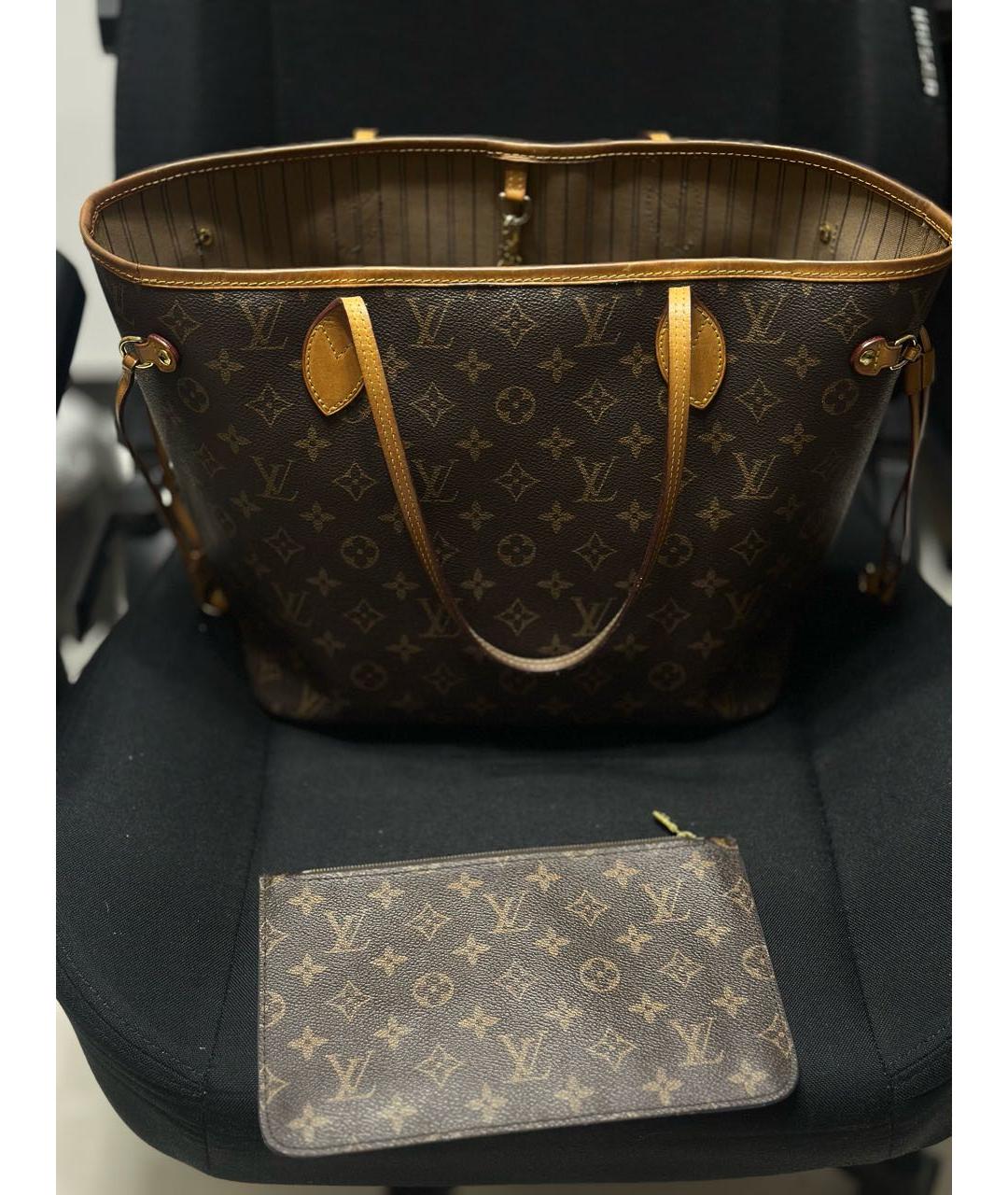 LOUIS VUITTON Коричневая кожаная сумка тоут, фото 2