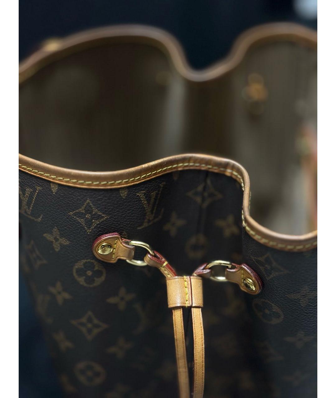 LOUIS VUITTON Коричневая кожаная сумка тоут, фото 6