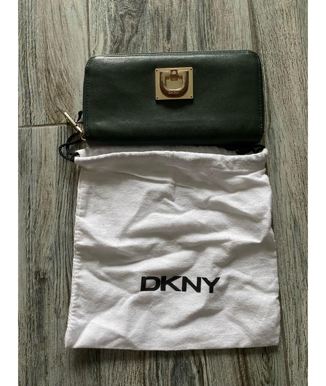 DKNY Зеленый кожаный кошелек, фото 2