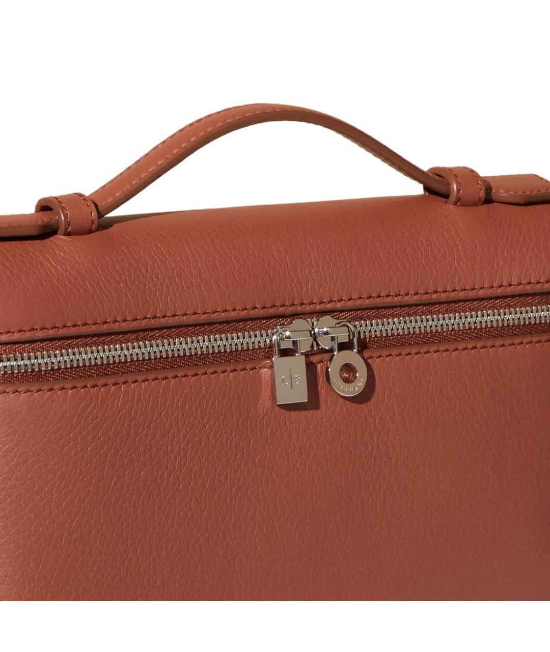 LORO PIANA Коричневая кожаная сумка через плечо, фото 3