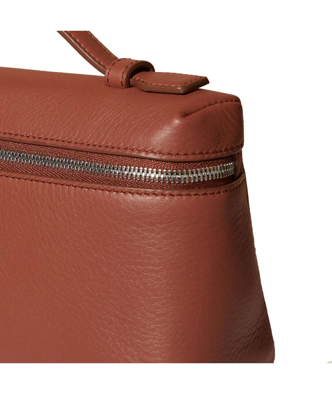 LORO PIANA Коричневая кожаная сумка через плечо, фото 5