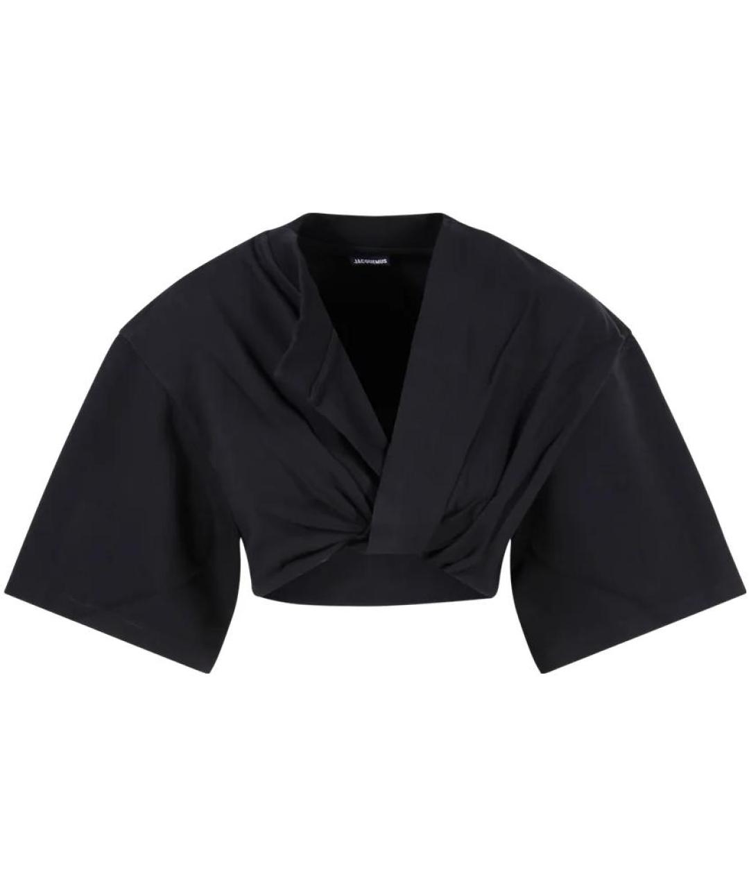 JACQUEMUS Черная хлопковая футболка, фото 1