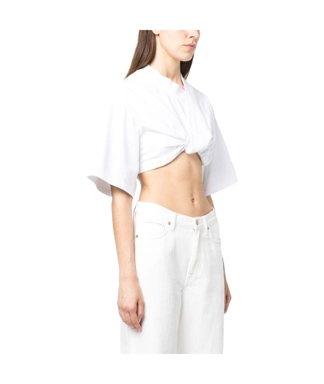 JACQUEMUS Белая хлопковая футболка, фото 4