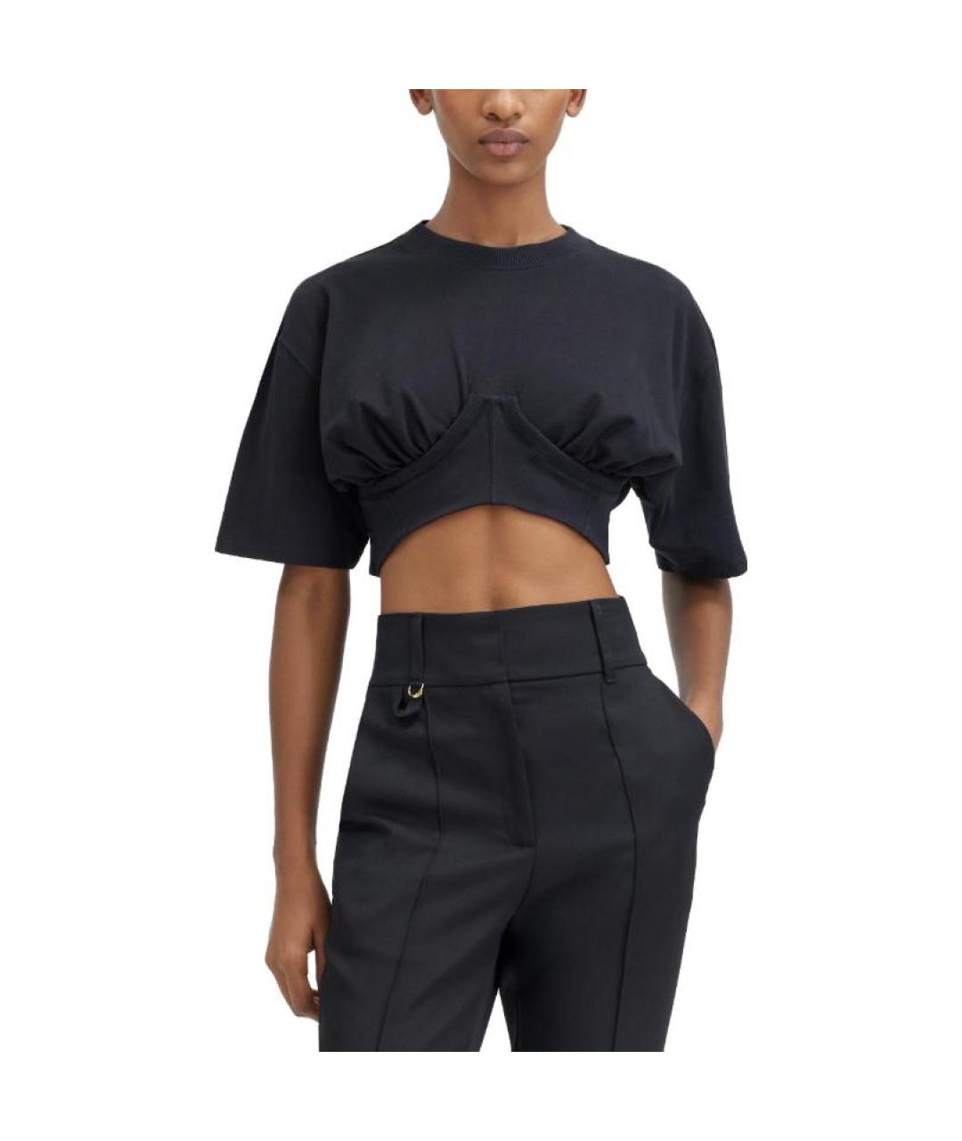 JACQUEMUS Черная хлопковая футболка, фото 2