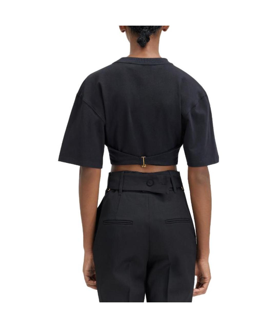 JACQUEMUS Черная хлопковая футболка, фото 3